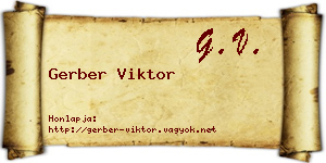 Gerber Viktor névjegykártya
